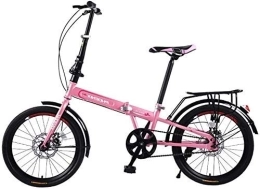 Mu Bike MU Folding Bicycle Adult Portable Bicycle 20 inch Variable Speed Bicycle Male and Female Students Commuter Car Adult Road Bike, Pink