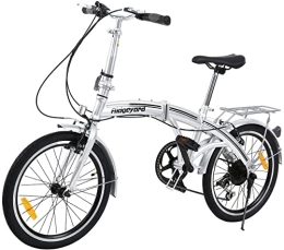Generic Bike MuGuang 20" 6 Speed Silver Folding Foldable Adjustable City Bike Bicycles School Sports Shimano…