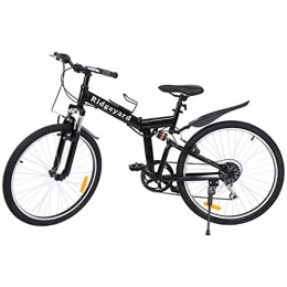 MuGuang 26 Inches 7 Speed Foldable City Mountain Bike Bicycles (Black)