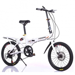 MUYU Folding Bike MUYU Foldable Bicycle 7-Speed Transmission System And Double Shock Absorption Double Disc Brake, White, A