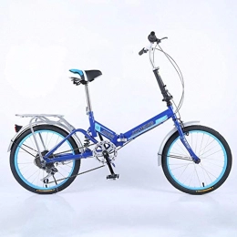 MUZILIZIYU Bike MUZILIZIYU Folding Bike Speed Bicycle, Ultra Light Portable Adult Women's Folding Student Car, White (Color : Blue)