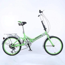MUZILIZIYU Folding Bike MUZILIZIYU Folding Bike Speed Bicycle, Ultra Light Portable Adult Women's Folding Student Car, White (Color : Green)