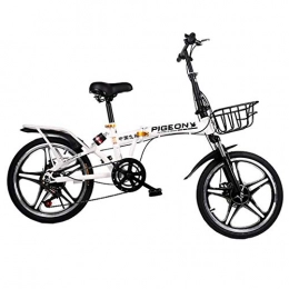 MYANG Folding Bike MYANG Folding Bikes, Magnesium Frame, Folding Bikes for Adults, 20 Inch Bike, Rear Pedal Brake with Basket (White)