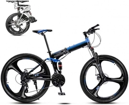 MYPNB Bike MYPNB Bikes 24-26 Inch MTB Bicycle, Unisex Folding Commuter Bike, 30-Speed Gears Foldable Bicycle Bike, Double Disc Brake / Blue / A Wheel / 24' 5-25