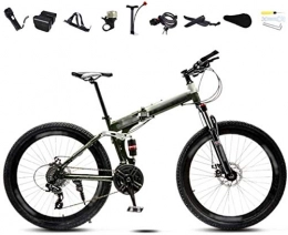MYPNB Folding Bike MYPNB Bikes 24-26 Inches Lightweight Folding MTB Bike, Foldable Mens Womens Bicycle Bike, 30 Speed Off-Road Variable Speed Bikes, Double Disc Brake 5-25 (Color : White, Size : 24'')
