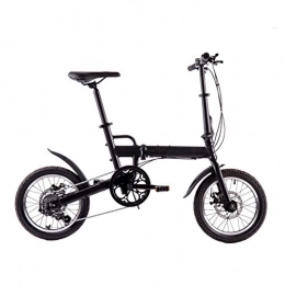 MYRCLMY Folding Bike MYRCLMY 16 Inch Bikes Folding Bicycle Mountain Bike Dual Disc Brake, Lightweight And Durable for Men Women Bike Aluminum Alloy Super Light Folding Bicycle, Black