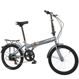 MYRCLMY Folding Bike MYRCLMY 20 Inch Variable Speed Folding Traveling Bicycle Adult Student Mountain Bikes High Carbon Steel Full Suspension Frame Bicycles 21 Speed ​​Gears Dual Disc Brakes Mountain Lightweight, Gray
