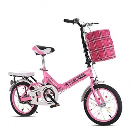 MYRCLMY Folding Bike MYRCLMY Foldable Bicycle, Variable Speed Small Portable Ultra Light Lightweight And Aluminum Folding Bike with Pedals Adult Student Children No Installation, Foldable And Portable, Pink, 20inch
