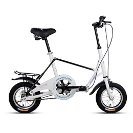 MYRCLMY Folding Bike MYRCLMY Mini 12-Inch Light Fold Bicycle Students Adult Men's And Women's Going To Work Bicycle Small Carbon Bike Folding Bicycle, White