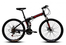 Mzq-yj Bike Mzq-yj Shock Speed Mountain Bike Bicycle Spoke Wheels Folding 26 Inch Dual Disc Brakes, Black, 21 speed