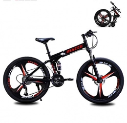 NANXCYR Folding Bike NANXCYR 21 Speed Mountain Bikebicycle for Adult Men And Women, High Carbon Steel Dual Suspension Frame Mountain Bike, 26 Inches Folding Off-Road Bike Double Disc Brake, C