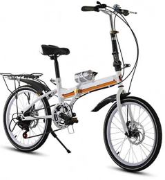 NBWE Folding Bike NBWE Bicycle Double Disc Brake Folding Bicycle Can Bring People Variable Speed Bicycle with Rear Shelf 20 Inch Commuter bicycle