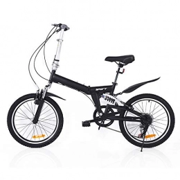 NBWE Bike NBWE Double Folding Bicycle Shock Absorber Disc Brakes Light Student Bicycle Ladies Bicycle 6 Speed 20 Inch Off-Road Cycling