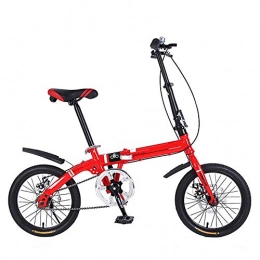 NBWE Bike NBWE Folding Bicycle High Carbon Steel Frame Front and Rear Disc Brakes Folding Bike 16 Inch Off-Road Cycling