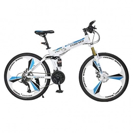 NBWE Folding Bike NBWE Folding Mountain Bike Bicycle One Wheel Double Disc Brakes Off-Road Bicycle Male Student Adult 24 Speed 26 Inches Commuter bicycle