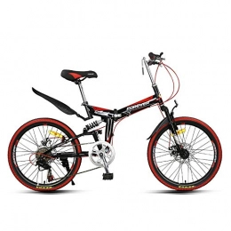 NBWE Folding Bike NBWE Folding Mountain Bike Double Shock Absorption Shifting Soft Tail Off-Road Racing Adult Student Male and Female Youth 22 Inches 7 Speed Commuter bicycle
