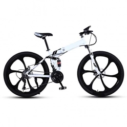 ndegdgswg Bike ndegdgswg Folding Mountain Bike Bicycle, Adult One Wheel Double Shock Absorption Racing Off Road Variable Speed Male and Female Student Bicycle 24inches21speed