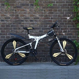 Nfudishpu Bike Nfudishpu Mountain Adult Sport Bike, 24-26-Inch Wheels 21 Speed Folding Cycle with Disc Brakes Multiple Colors, 24 inch