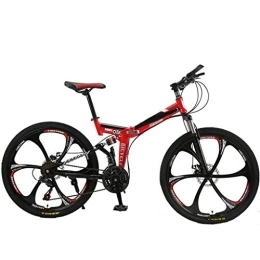 Nfudishpu Bike Nfudishpu Overdrive hard tail mountain bike folding bicycle 26" wheel 21 / 24 speed red bicycle, 24 speed