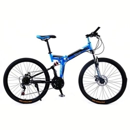 Nfudishpu Bike Nfudishpu Overdrive hard tail mountain bike folding bicycle 26" wheel 21 speed blue bicycle, 21 speed