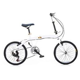 Nfudishpu Bike Nfudishpu Ultralight Portable Folding Bicycle for Children Men And Women Lightweight Steel Frame Fold Bike20 Inch, White