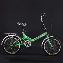 NoMI Folding Bike NoMI Foldable Bicycles Shock-Absorbing Male And Female Adult Lady Bike Portable Commuter Shift Bicycle 20-Inch, Green