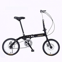 NoMI Folding Bike NoMI Folding Bikes Ultralight Portable Bicycle Male And Female Adult Students And Children Dual Disc Brake Hard High Carbon Streamline Frame Bicycles 16", Black