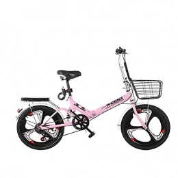 NoMI Bike NoMI Mini Bikes Folding Bikes Folding Bicycle Female Student Adult Male Variable Speed Commuter Ultra-Light Portable Small Mini Same Style Shock Absorption 20 Inch 6-Speed, Pink