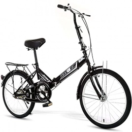 NoMI Folding Bike NoMI Ultralight Folding Bikes Portable Bicycle Children And Male Adult Students And Female Hard High Carbon Streamline Frame Bicycles 20", Black
