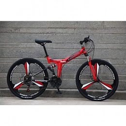 Folding Bike Novokart-Foldable Sports / Mountain Bike 24 Inches 3 Cutter Wheel, Red