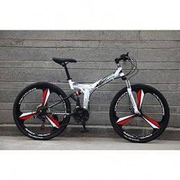  Folding Bike Novokart-Foldable Sports / Mountain Bike 24 Inches 3 Cutter Wheel, White