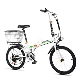 NQCT Folding Bike NQCT Folding Bicycle 20 Inch Adult Folding Bicycles Ultra Light Speed Portable Bicycle To Work School Commute Fast Folding Bicycles, White
