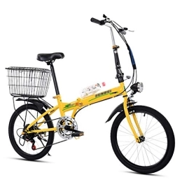 NQCT Bike NQCT Folding Bicycle 20 Inch Adult Folding Bicycles Ultra Light Speed Portable Bicycle To Work School Commute Fast Folding Bicycles, Yellow