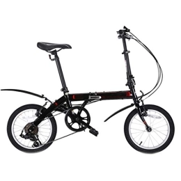 NYKK Bike NYKK Adult Folding Bikes Mountain Bike Bicycle Folding Bike 16-inch Wheels Male and Female Adult Lady Bike ，black, Grey (Color : B)