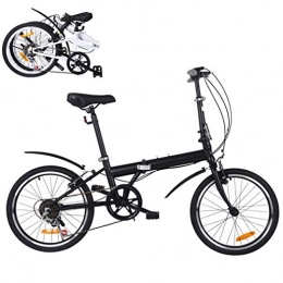 NYPB Folding Bike NYPB 20-inch V-brake Folding Bike, High Carbon Steel Frame 6 Speeds Drivetrain V Brakes for Front and Rear Wheels Outdoor Bicycle, Men's and Women's Road Bicycle, black