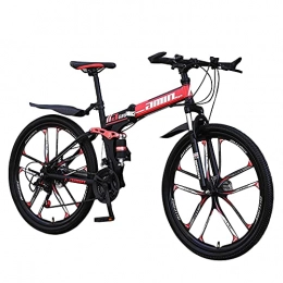 NZKW Folding Bike NZKW Mountain Bike for Adults 26In Unisex Folding Outdoor Bicycle 21 Speeds(24 Speeds, 27 Speeds, 30 Speeds) Full Suspension MTB Bikes Double Disc Brake Bicycles