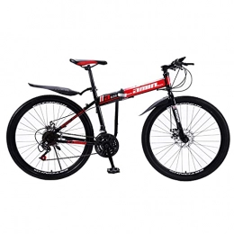 NZKW Folding Bike NZKW Mountain Bike for Adults 26In Unisex Folding Outdoor Bicycle 21 Speeds(24 Speeds, 27 Speeds) Full Suspension MTB Bikes Double Disc Brake Bicycles