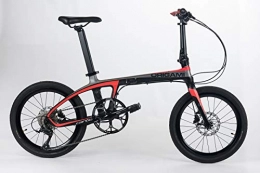 Origami Dragon Carbon Fiber Folding Bicycle, Black/Red, 13"/Medium