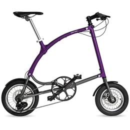 Ossby Bike OSSBY Adult Curve Eco Folding Bike - Aluminium Urban Bike with 3 Speeds - Folding City Bike with 14" Wheel (Purple)
