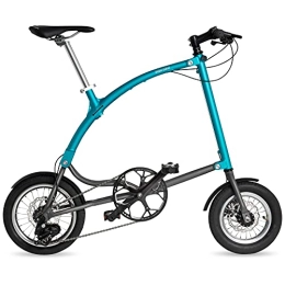 Ossby Bike OSSBY Adult Curve Eco Folding Bike - Aluminium Urban Bike with 3 Speeds - Folding City Bike with 14" Wheel (Turquoise)