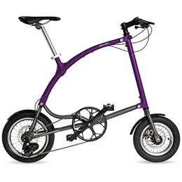 Ossby Folding Bike OSSBY Curve Eco Adult Folding Ride Bike - Aluminum City Bike with 3 Speeds - Folding City Bike with 14" Wheel (Purple)