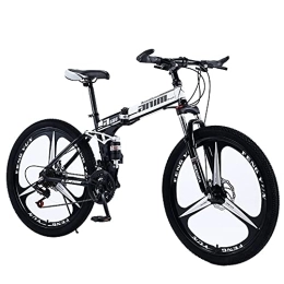 WBDZ Bike Outdoor 26 inch Mountain Bike Folding Bikes, 21 / 24 / 27 / 30 Speed, Bicycle Full Suspension MTB Bikes for Men or Women Foldable Frame, Mountain Bike Bicycle Adult Outdoors Sport Cycling