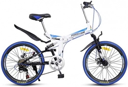 Rfeifei Folding Bike Outdoor Foldable Bicycle MTB Bicycle Blue Men Bicycle Shift Ultraportability, Blue