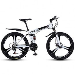 Mnjin Bike Outdoor sports 26-Inch Mountain Bikes Bicycles 27 Speeds High Carbon Steel Folding Frame Double Disc Brake