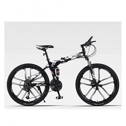 Mnjin Bike Outdoor sports 26" Wheel Mens Adults Boys Dual Suspension Mountain Bike 24 Speed High-Carbon Steel Frame