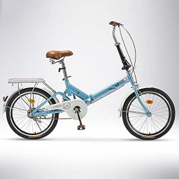 T-NJGZother Folding Bike Outdoor Sports, Adult Bicycle, Ladies Lightly Carrying Business Men, Small Shift Orders-Single Speed Top Match - Blue_20 Inches，Folding City Bike Bicycle