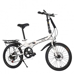 Mnjin Folding Bike Outdoor sports City Bike Unisex Adults Folding Mini Bicycles Lightweight for Men Women Teens Classic Commuter with Adjustable Handlebar Seat, 6 Speed - 20 Inch Wheels
