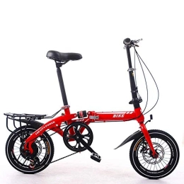  Folding Bike Outdoor sports Folding Bike, Male And Female Small Foldable Bicycle, 16" 6Speed Bike with Shock Absorber And Double Disc Brake, Adult Student Bicycle