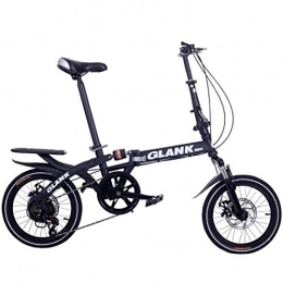 Mnjin Folding Bike Outdoor sports Folding Bike, Variable Speed Double Disc Brake Full Suspension Anti-Slip, Adult Students Children Portable Driving, Multiple Colors-14 Inch / 16 Inch