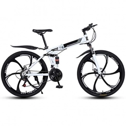  Bike Outdoor sports Folding Mountain Bike 24 Speed Full Suspension Bicycle 26 Inch Bike Mens Disc Brakes with Foldable High Carbon Steel Frame